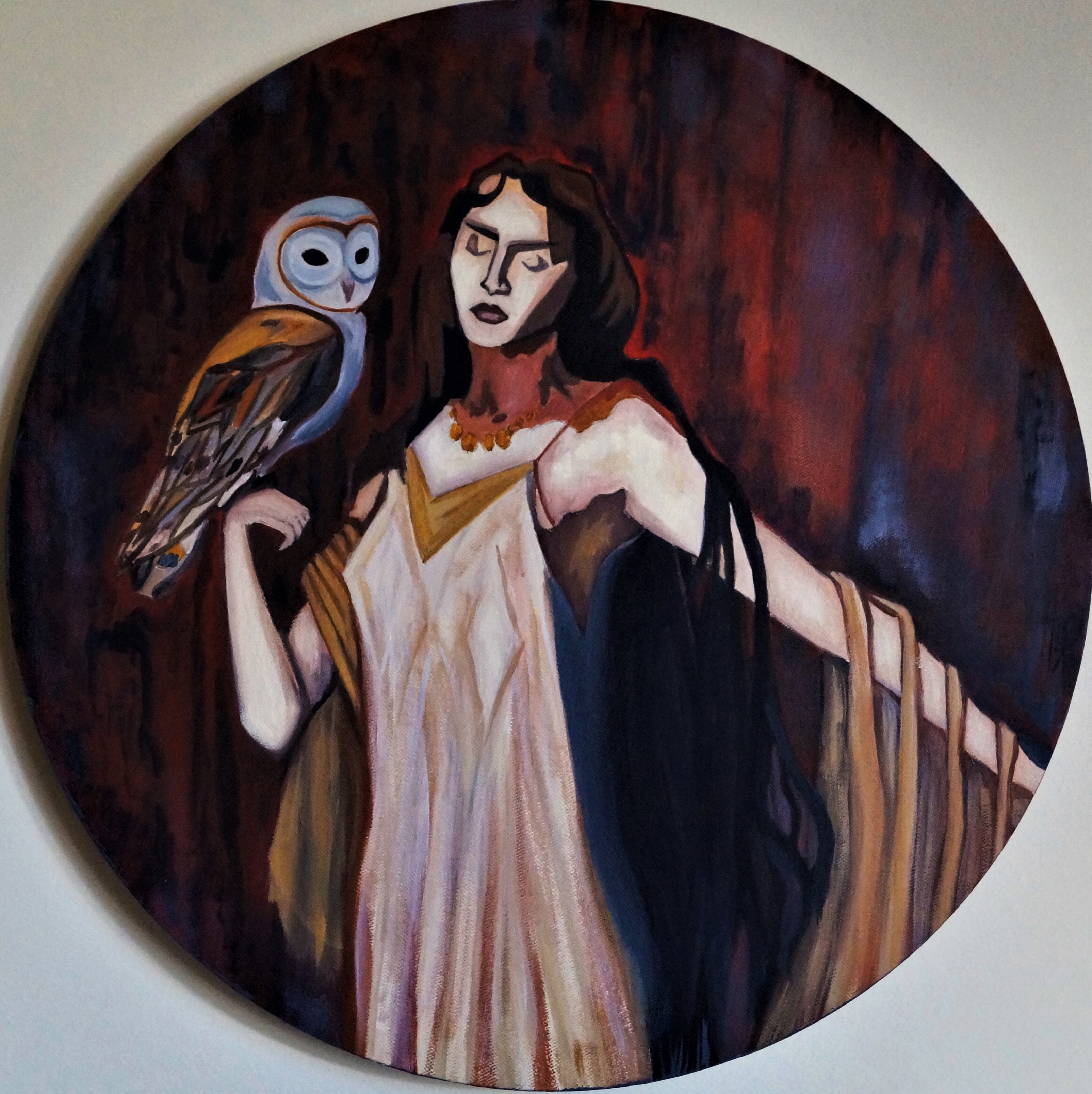 portrait of Circe with owl